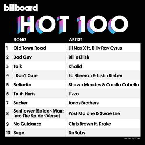 Billboard Hot 100 Singles Chart 13.07 скачать Сборник песен торрент